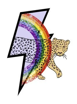 Thunderbolt and leopard Stock Illustration