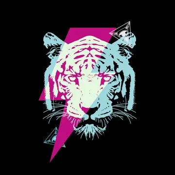 Thunderbolt and tiger Stock Illustration