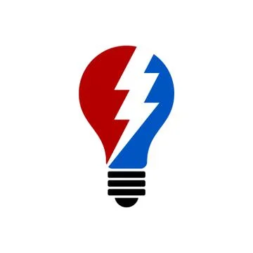 Thunderbolt Bulb Illustration Logo Template Illustration Design. EPS 10. Stock Illustration