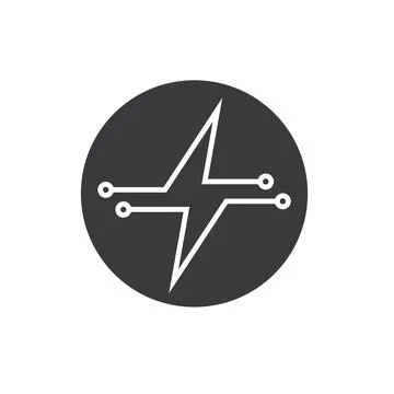 Thunderbolt circuit tech icon vector concept design template イラスト素材