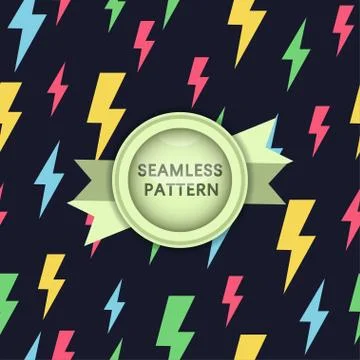 Thunderbolt electric seamless pattern. Stock Illustration