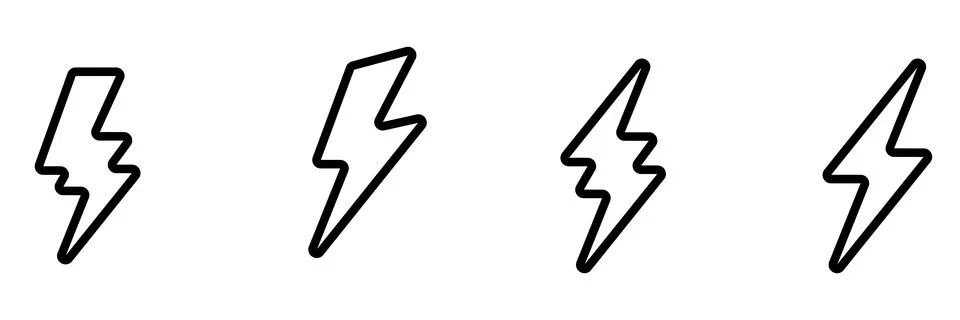 Thunderbolt Energy Flash Iconic Vector Logo Stock Illustration