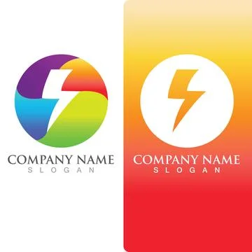 Thunderbolt flash energy  logo and symbol vector Stock Illustration