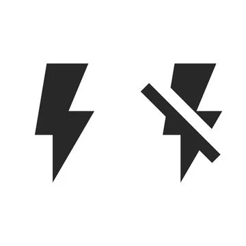 Thunderbolt flash on off icon Stock Illustration