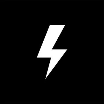 Thunderbolt Icon On Black Background. Black Flat Style Vector Illustration Stock Illustration