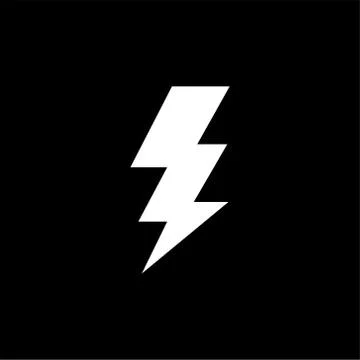 Thunderbolt Icon On Black Background. Black Flat Style Vector Illustration Stock Illustration