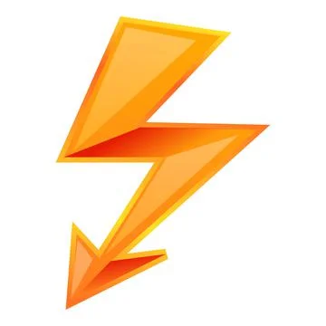 Thunderbolt icon, cartoon style Illustrazione stock