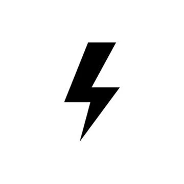 Thunderbolt Icon In Flat Style Vector For Apps, UI, Websites. Black Icon Vector Stock Illustration