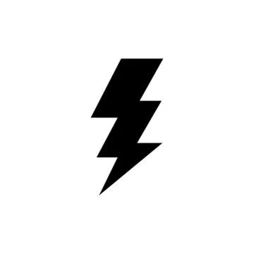Thunderbolt Icon In Flat Style Vector For Apps, UI, Websites. Black Icon Vector Stock Illustration