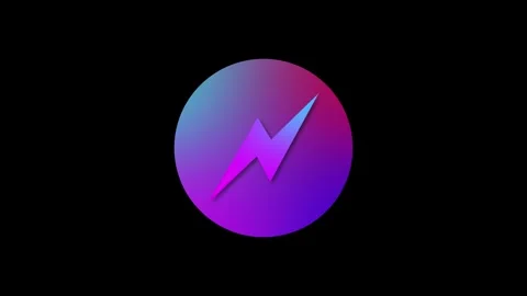 Thunderbolt icon gradient colorful simple shape circle animation Stock Footage 279368878