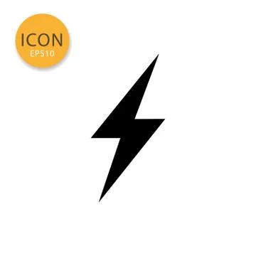 Thunderbolt icon isolated flat style. Stock Illustration