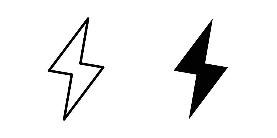 Thunderbolt icon vector, symbol, logo illustrations Stock Illustration