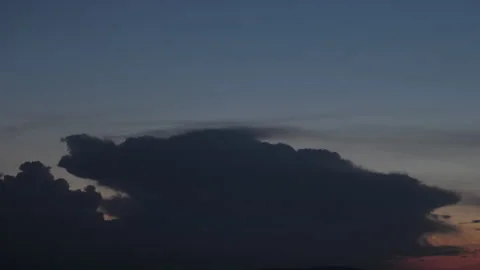 Thunderbolt lightning behind dark cloud, anger of nature, fire in the sky Stock Footage 305223748