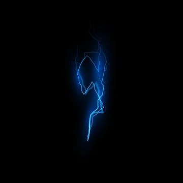 Thunderbolt lightning effect on black background, vector energy charge, power Illustrazione stock