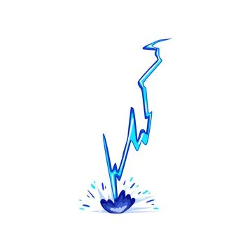 Thunderbolt lightning effect cartoon vector illustration Stock Illustration