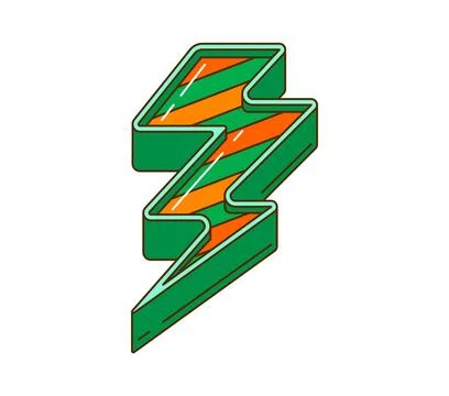 Thunderbolt lightning, retro saint Patrick object Illustrazione stock