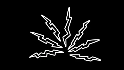 Thunderbolt, lightning strike. Comic burst background with thunder flashes Stock Footage 291372484