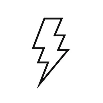 Thunderbolt Line Art Icon Isolated Vector Illustration Stock Illustration