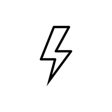 Thunderbolt Line Icon In Flat Style Vector For Apps, UI, Websites. Black Icon Stock Illustration