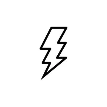 Thunderbolt Line Icon In Flat Style Vector For Apps, UI, Websites. Black Icon Stock Illustration