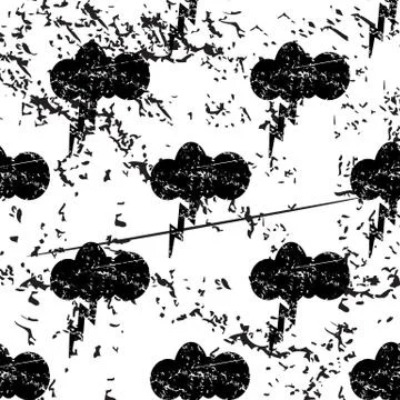 Thunderbolt pattern, grunge, monochrome Stockillustratie