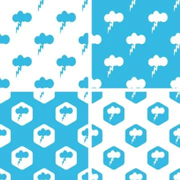 Thunderbolt patterns set 스톡 일러스트
