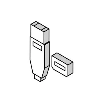Thunderbolt port isometric icon vector illustration Illustrazione stock