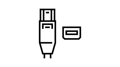 Thunderbolt port line icon animation Stock Footage 224229364