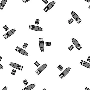 Thunderbolt port vector seamless pattern Stock Illustration