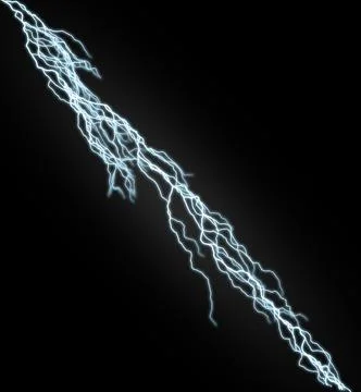 Thunderbolt. Realistic lightning. Electricity thunder light storm flash thund Stock Photos