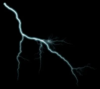 Thunderbolt. Realistic lightning. Electricity thunder light storm flash thund Stock Photos