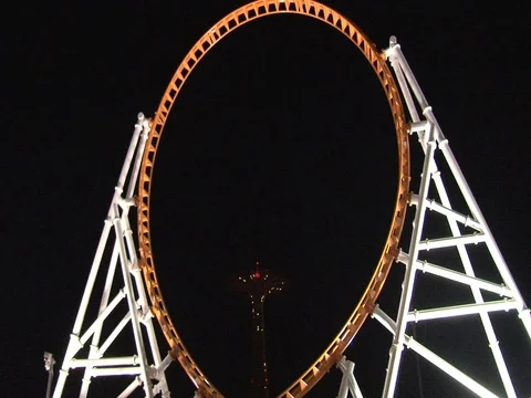 Thunderbolt Rollercoaster Loop, Coney Island Video stock 74471067