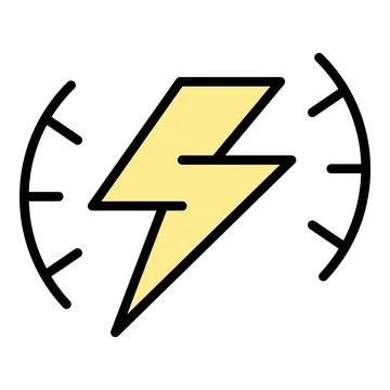 Thunderbolt sensory icon vector flat Stock Illustration