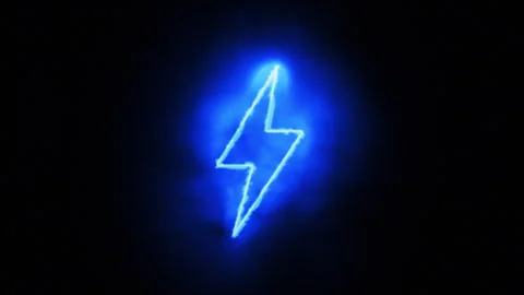 Thunderbolt symbol of mobile and computer technology, popular interface element Stock Footage 263369604