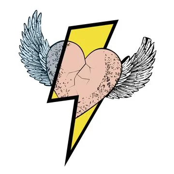 Thunderboltd and heart Stock Illustration