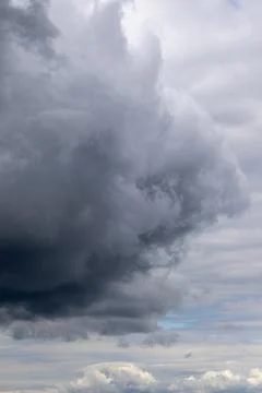 Thundercloud. Background stormy sky in the mountains. Poland, Czech. Stock Photos