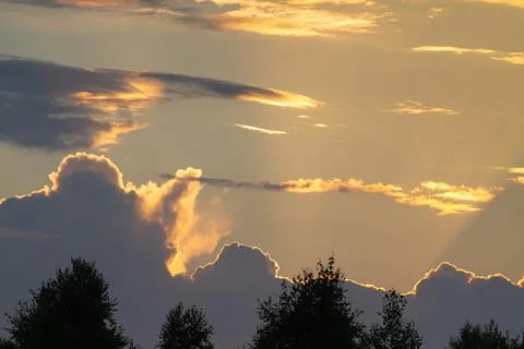 Thundercloud in the evening sky Stock Photos