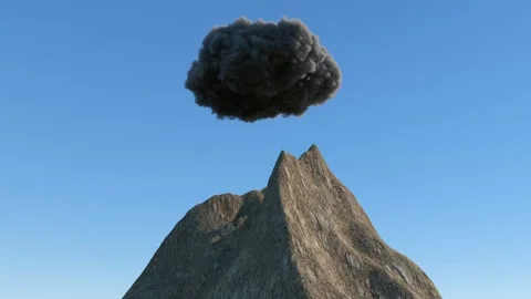 A thundercloud flies over the mountain. Seamless loop. Stock Footage 144030233
