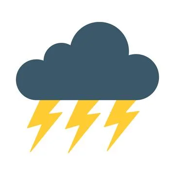 Thundercloud icon. Vector illustration in flat style isolated on white back.. 스톡 일러스트