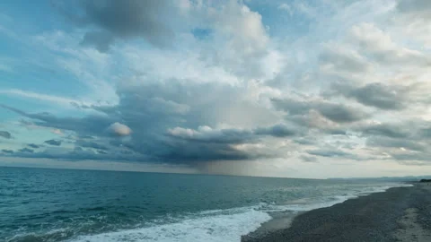 Thundercloud looming out in the ocean Stock Footage 301917268