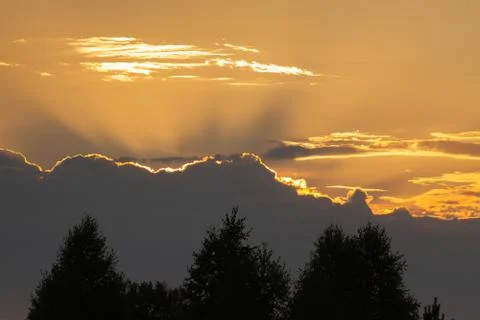 Thundercloud obscured the sun 스톡 사진