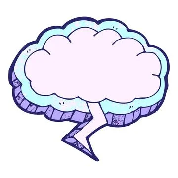 Thundercloud symbol  in bright neon color Stock Illustration