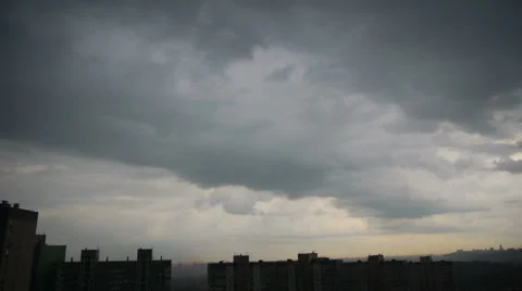 Thunderclouds Above The Town Stock Footage 67170105