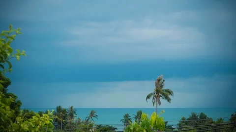 Thunderclouds above Tropical Sea. Timelapse Stock Footage 88280535