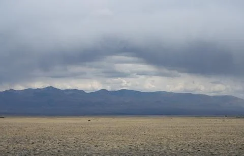 Thunderclouds and rain coming over the steppe Stock-Fotos