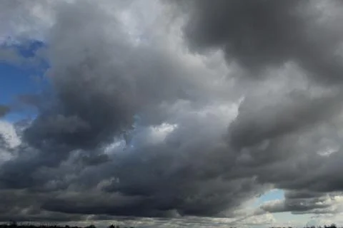 Thunderclouds over the steppe Stock Photos