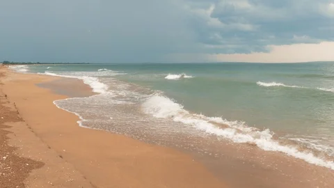 Thunderclouds over the turquoise sea Stock Footage 112608284