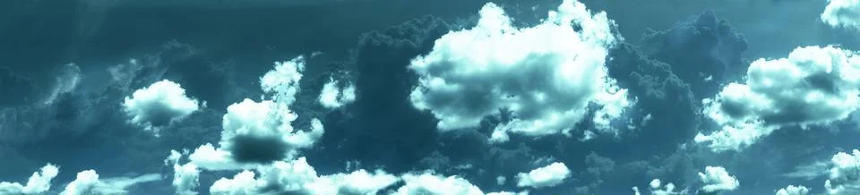 Thunderclouds. Panoramic dramatic abstract fantastic dark sky with cumulus Stock-Illustration