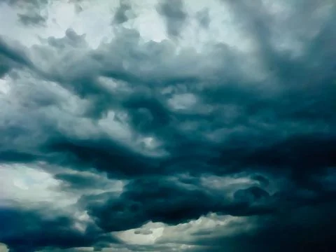 Thunderclouds sky with brush stroke effect Stock Illustration