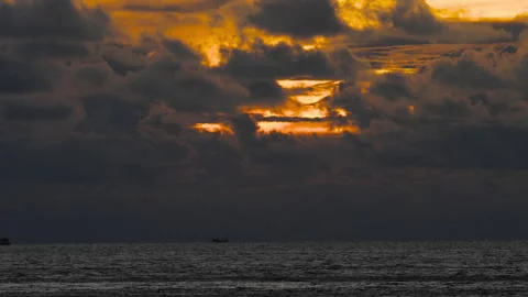 Thunderclouds at sunset Video stock 197594684